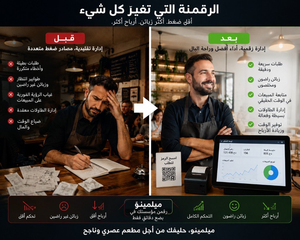 قبل: مسير متوتر. بعد: مسير مطمئن مع Mili Menu.